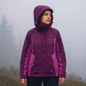 Mountain Warehouse Rain Jacket Womens Size 8 Magenta Hooded Waterproof Coat
